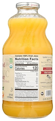 Miniatura 2 de LAKEWOOD Jugo de naranja puro orgánico, 32 FZ