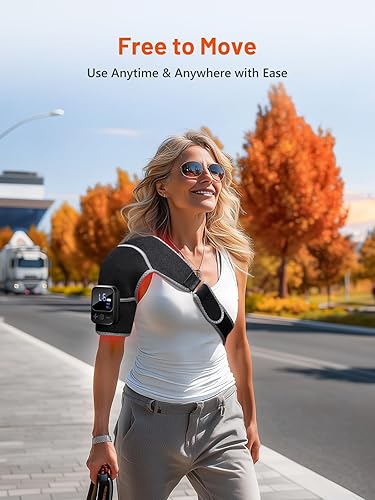 Miniatura 2 de Terapia de luz roja para hombro con calor y masaje, 6 modos 5000mAh controlador 72 LED cerca de la terapia de luz infrarroja almohadilla envolvente