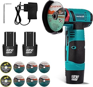 Mini Esmerilhadeira lixadeira Angular 220v/110v Esmerilhadeira com Controle de Velocidade com 2 Bateria e 8 Pcs Discos de Corte, para Polimento, Afiar, Corte e Remoção de Ferrugem - Produto 10 mais recomendado com 3.6 estrelas