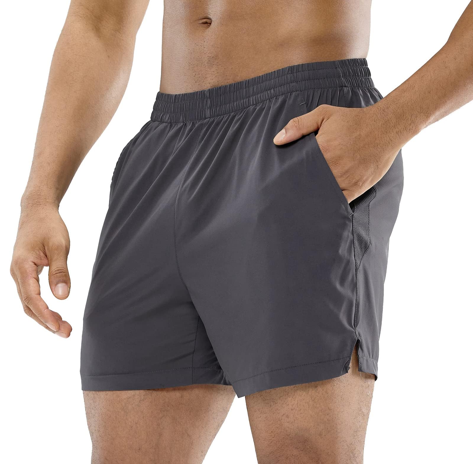 MIER Men's 5 Inch Inseam Running Shorts, Quick-Dry with Pockets