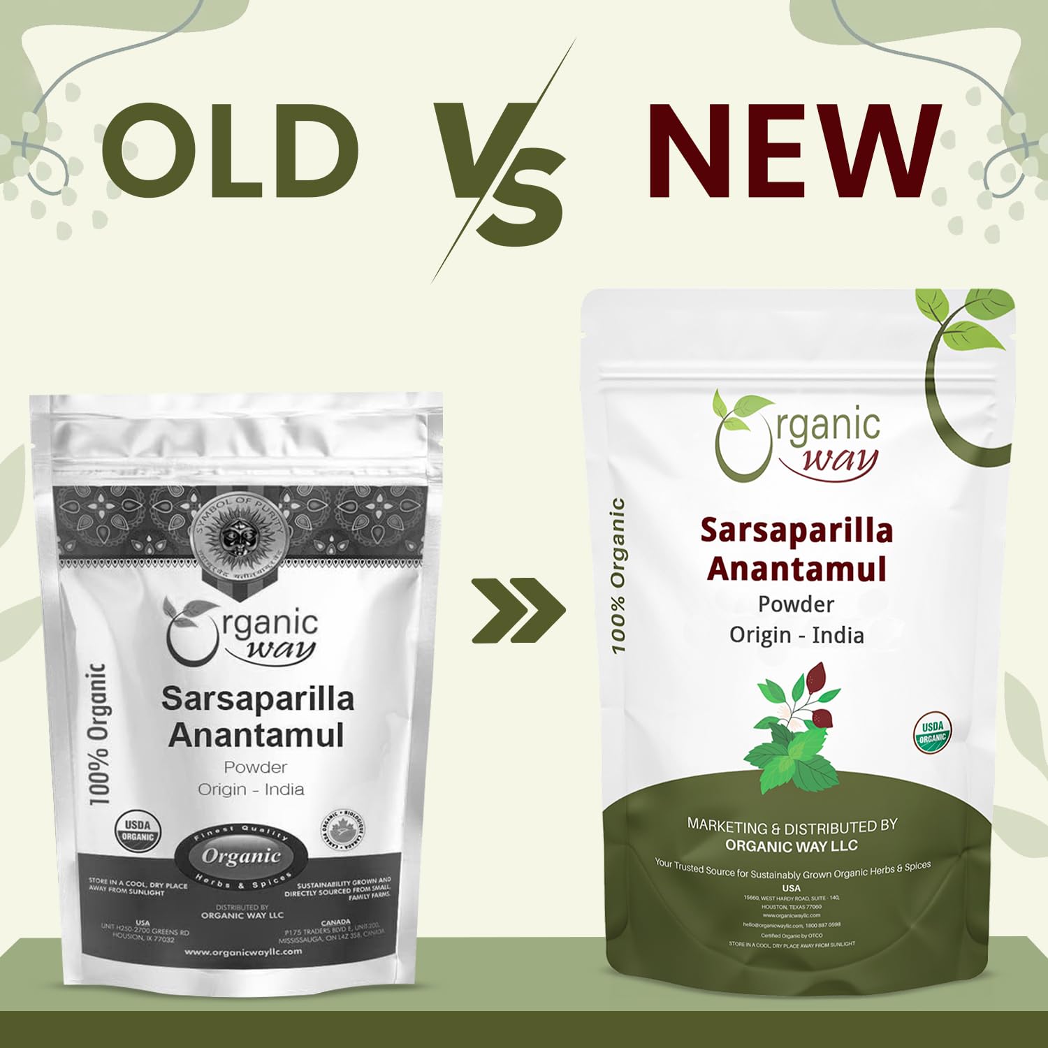 Organic Way Sarsaparilla/Anantamul Root (Hemidesmus indicus) Powder - Herbal Tea | USDA & Kosher Certified | Vegan, Non GMO & Gluten Free | Resealable Bag | 100% Raw from India (1lbs / 16oz.)