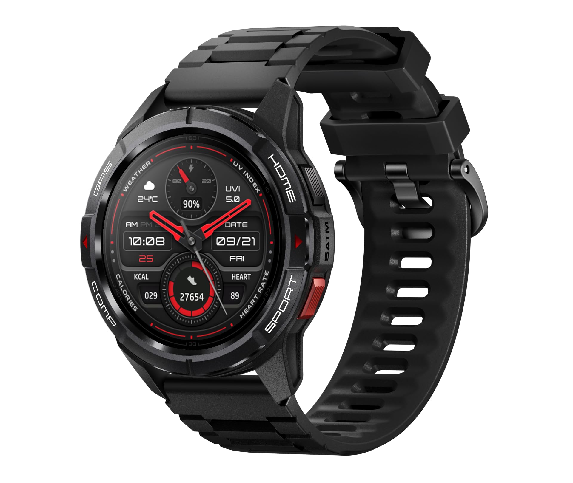 Mibro GS Active-Laufuhr GPS mit 1,3" AMOLED, Sportuhr 5ATM Wasserdicht 150+ Sportmodi, Smartwatch Damen Herren mit Herzfrequenz, Navigation, Radfahren Skifahren Schwimmen