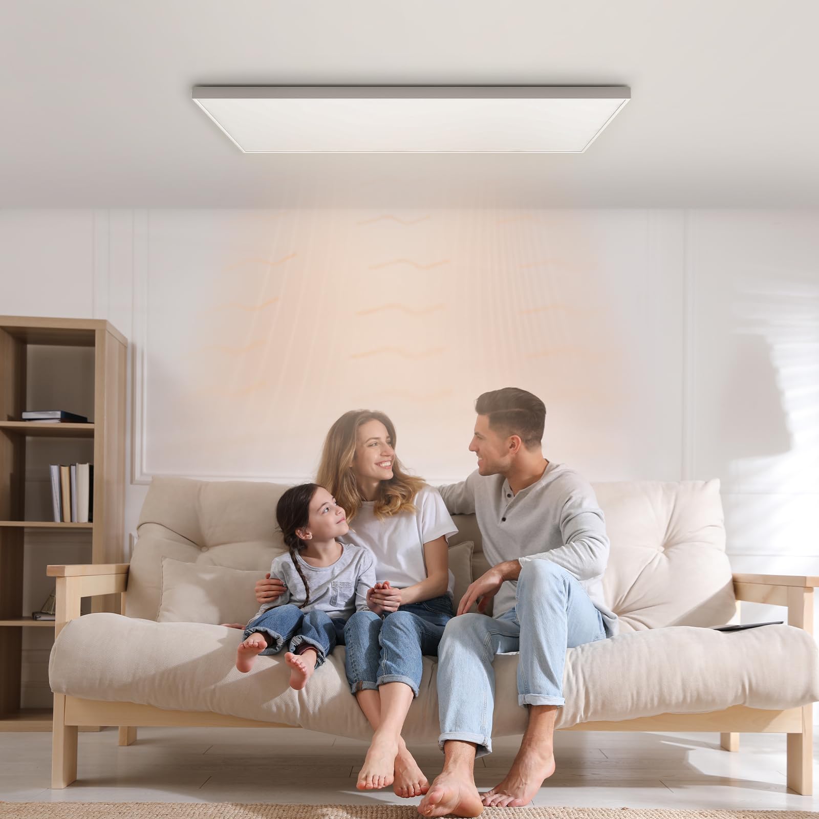 Riscaldatore a infrarossi da soffitto con termostato, riscaldatore a infrarossi da soffitto, controllo remoto tramite app, pannello riscaldante elettrico, 420 watt - 120,5 x 30,5 cm
