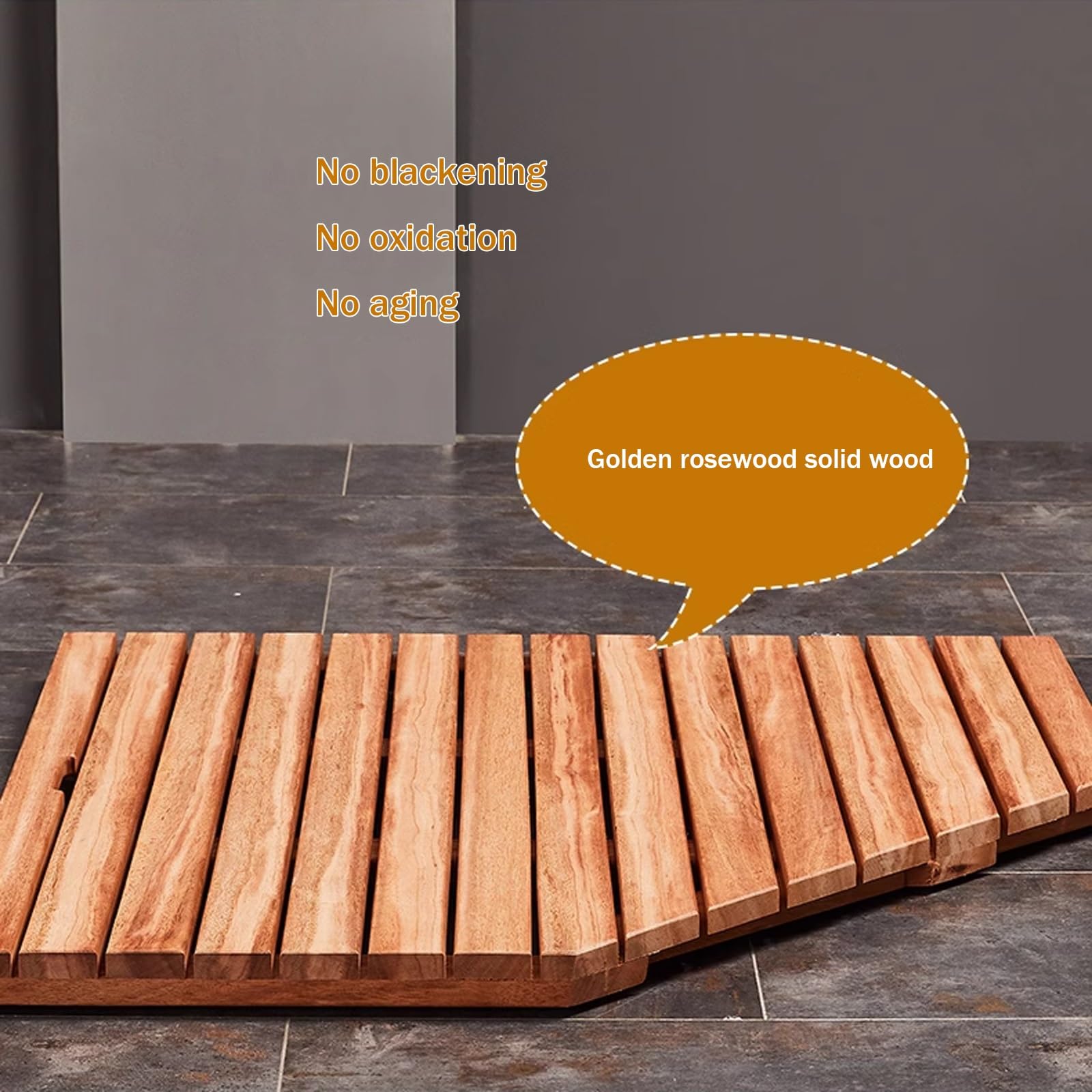 QWEASDF Pedana Doccia Legno，pedana Legno Doccia，Tappetino Doccia in bambù ，Pedana bambù, Tappetino Antiscivolo da Doccia, Vasca e Sauna, Interno, Esterno, Naturale(W70xL80cm/W28xL31in)