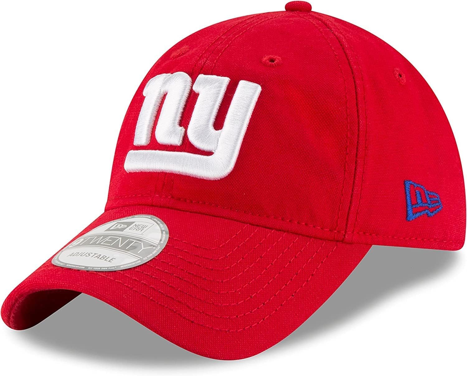 New Era NFL Core Classic 9TWENTY Team Color Adjustable Hat Cap One Size Fits All, New York Giants Red, One size