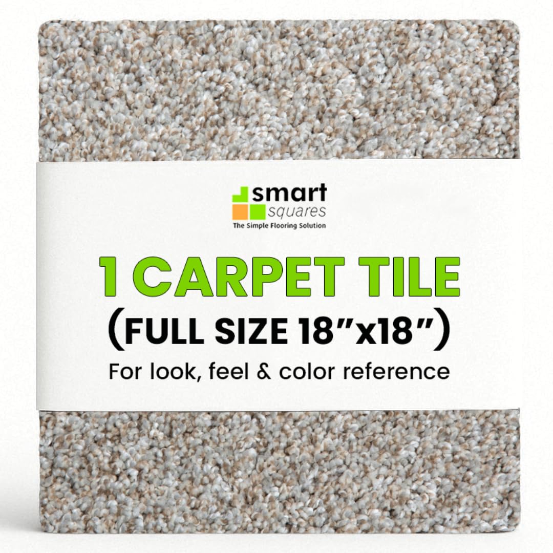 Smart Squares Easy Street Premium Made in The USA Carpet Tiles 18x18 Inch, Soft Padded, Seamless Appearance, Peel and Stick for Easy DIY Installation