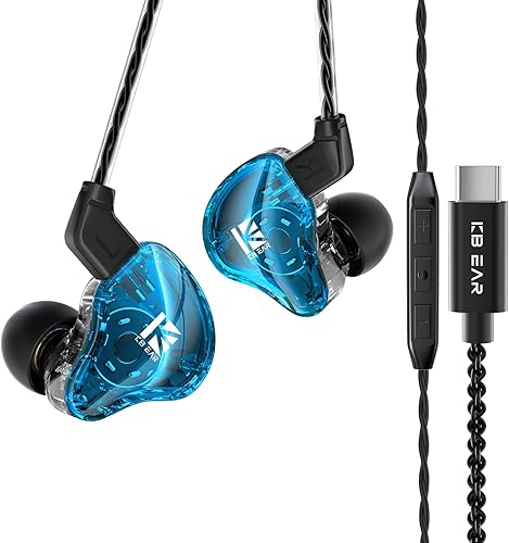 Miniatura 8 de YINYOO KBEAR KS1 - Auriculares con cable con graves, auriculares intrauditivos, sonido estéreo nítido, con refuerzo de voces, auriculares con audio