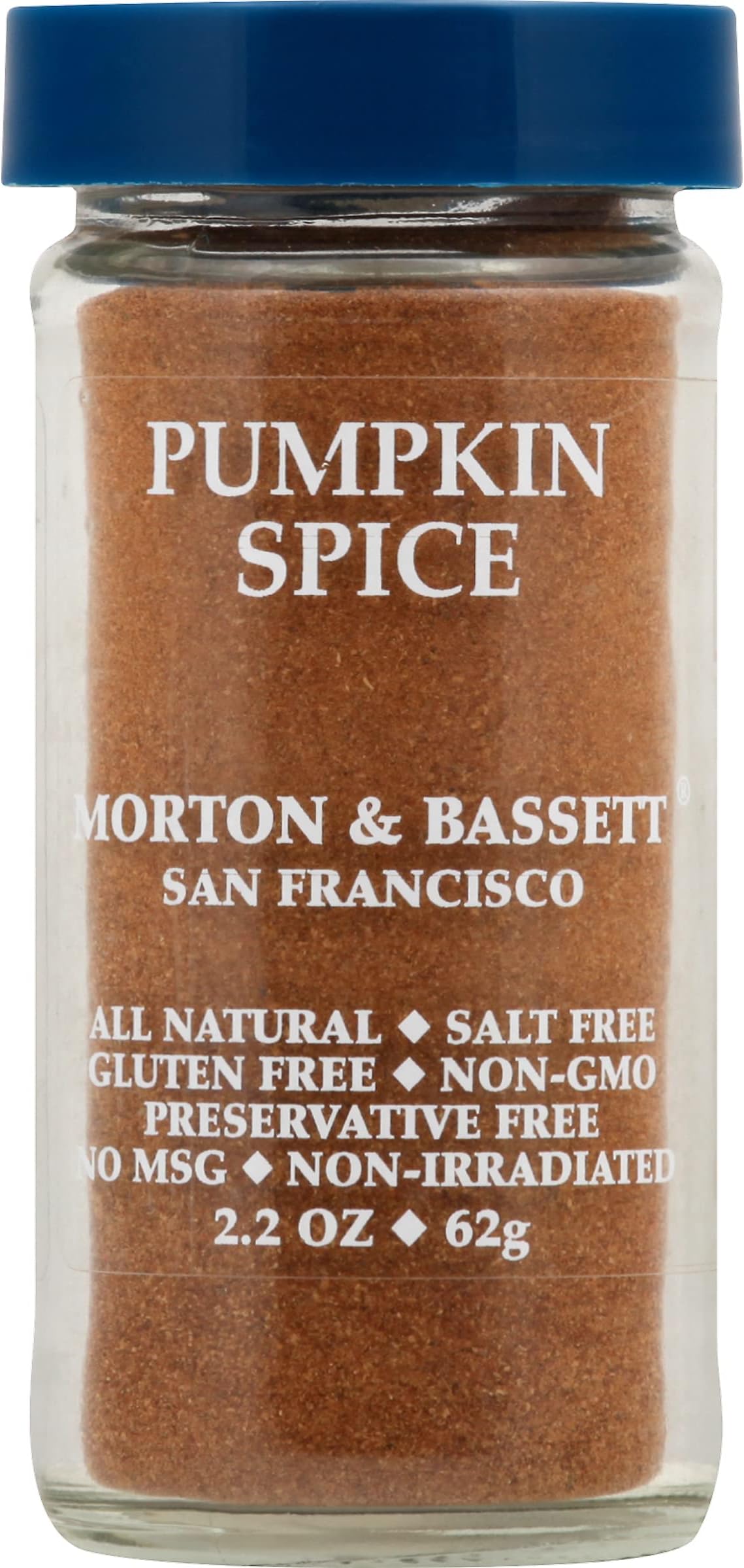 Morton & Bassett Pumpkin Spice, 2.2oz – Salt-Free, Non-GMO, Seasoning Blend for Fall & Holiday Baking
