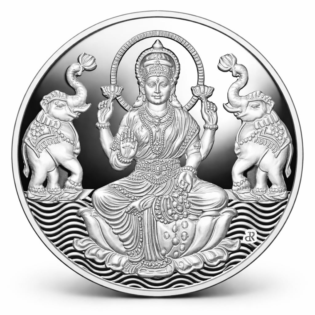 ラクシュミーシルバーメダル PRD CARATCAFE Pure Silver Laxmi Coin 999 Purity Coin 10 Grams