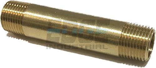 Boquilla larga de latón 38" X 38", 3" de longitud, macho NPT MNPT combustibleaireaguaaceitegas WOG (cantidad 01)