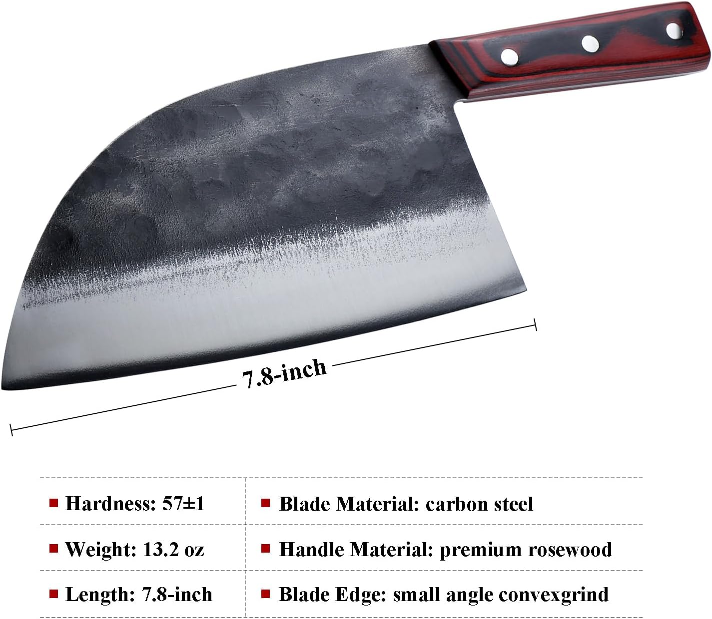 Serbian Cleaver Chef Knife Full Handforged Kitchen Knife Carbon Steel Butcher