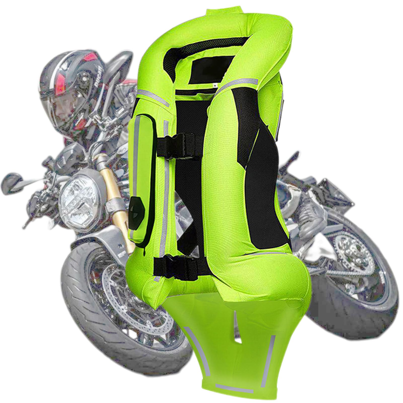 Airbag Weste Motorrad Reiten,Schutzkleidung Für Men Motocross,Reflektierend Atmungsaktiv Moto Rradausrüstung