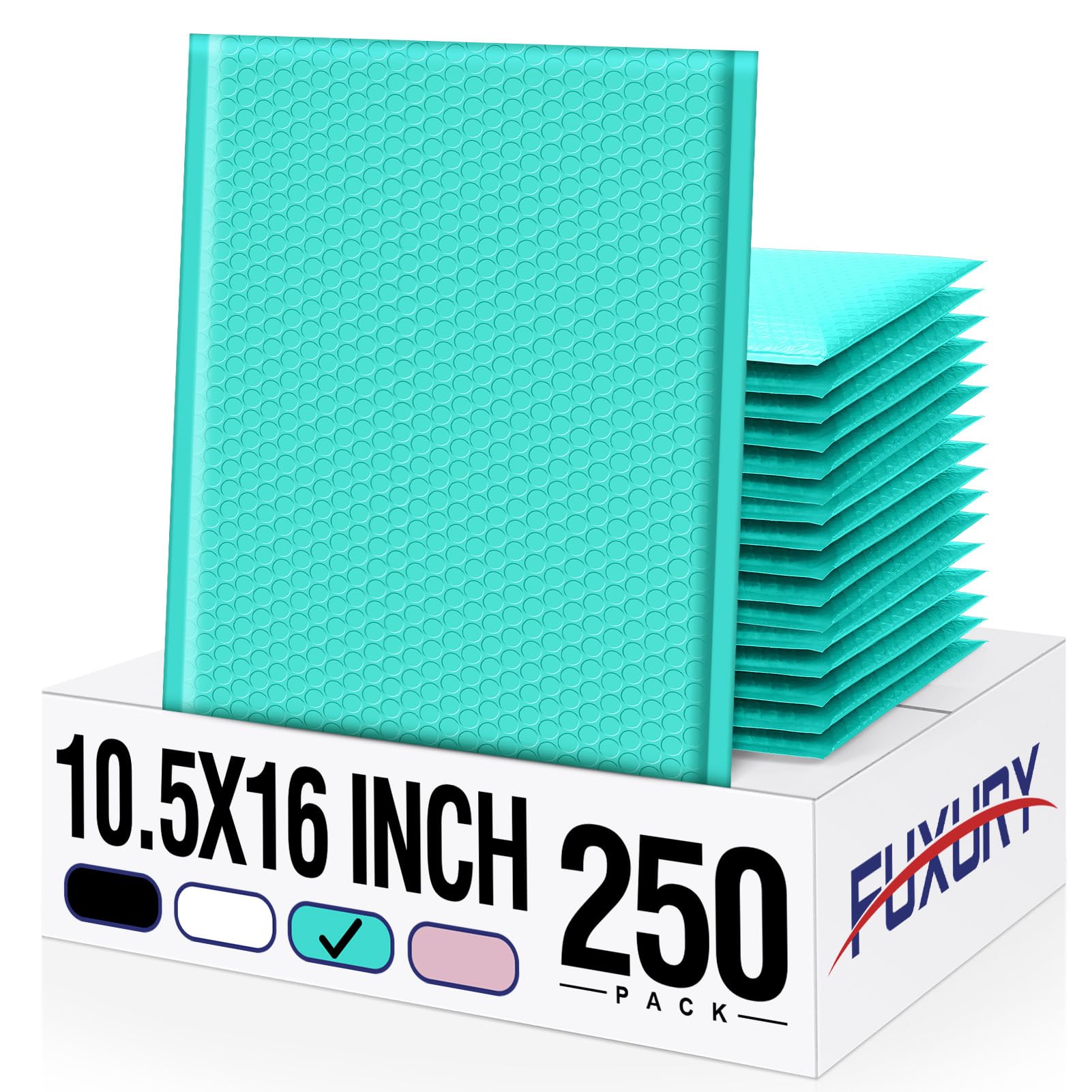 Fuxury Bubble Mailers 10.5x16 Inch Self Seal Padded Envelopes 250 Pack