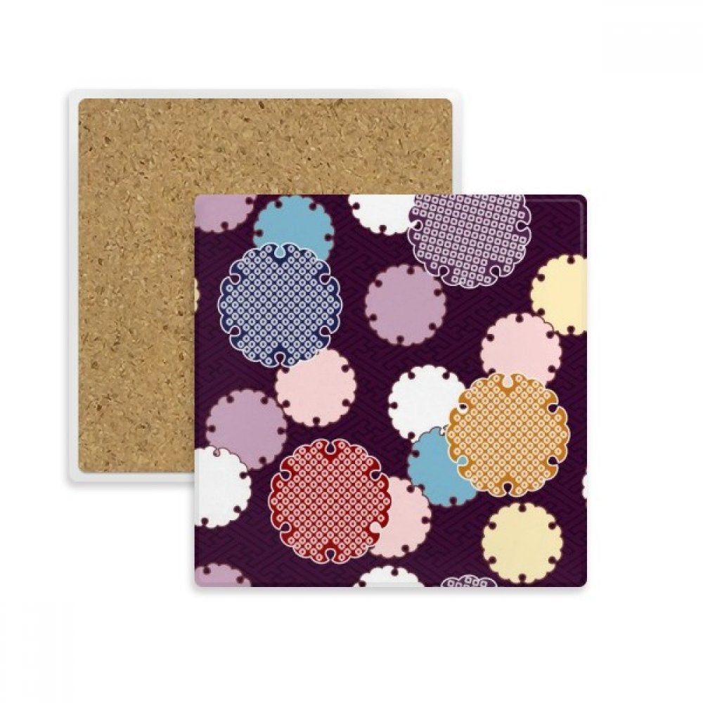 Coaster Tasse Porte Absorbent Pierre Céramique Carré Support Verre Motif Japon
