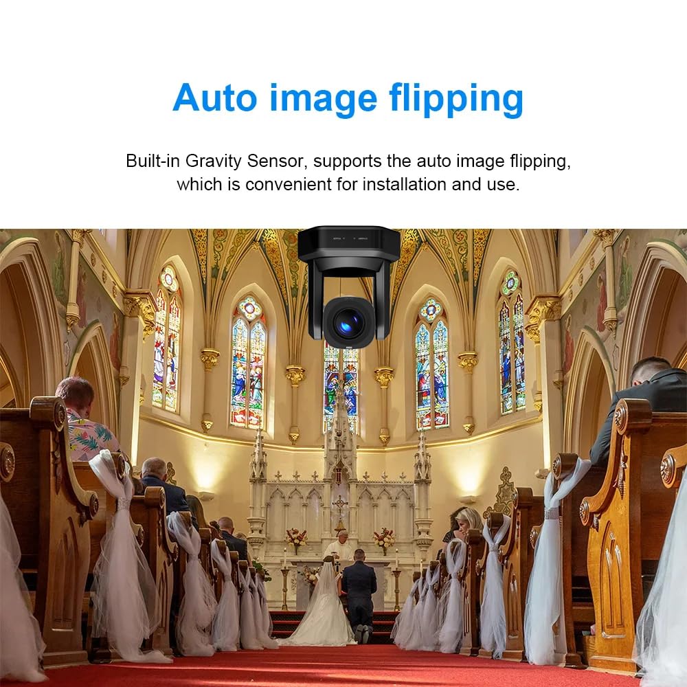 Church Studio Streaming SDI Poe 30X Zoom Ottico Telecamera PTZ HD1080P 60fps, AI Auto Tracciamento Conferenza Con HDMI LAN USB, Eventi Sport Podcast Live Streaming RP-HD66A-30