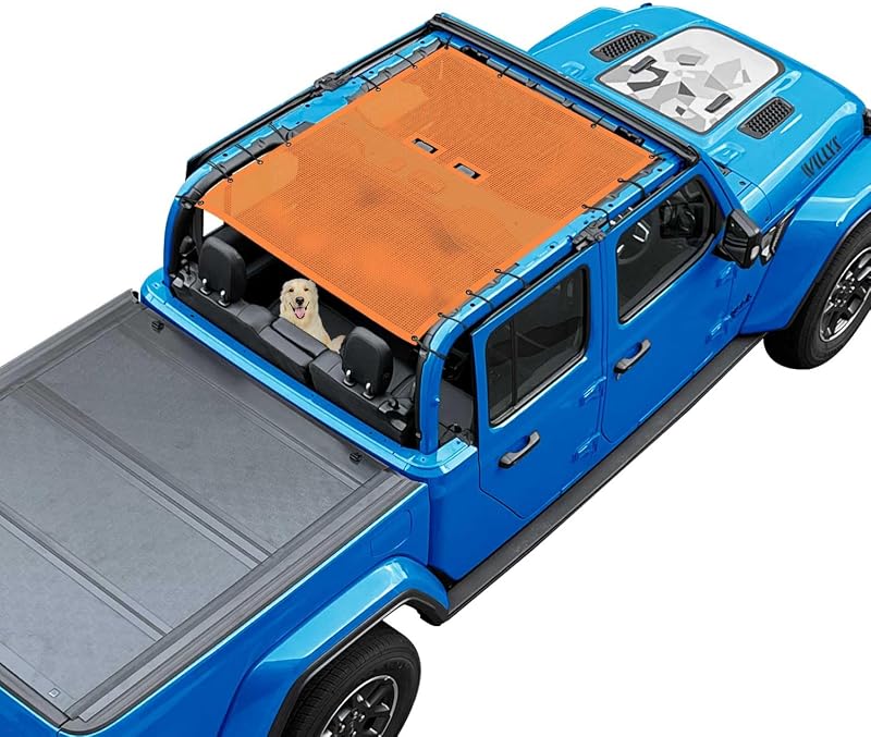 Tela de proteção solar para teto Jeep Gladiator JT coverspec laranja – 1 unidade