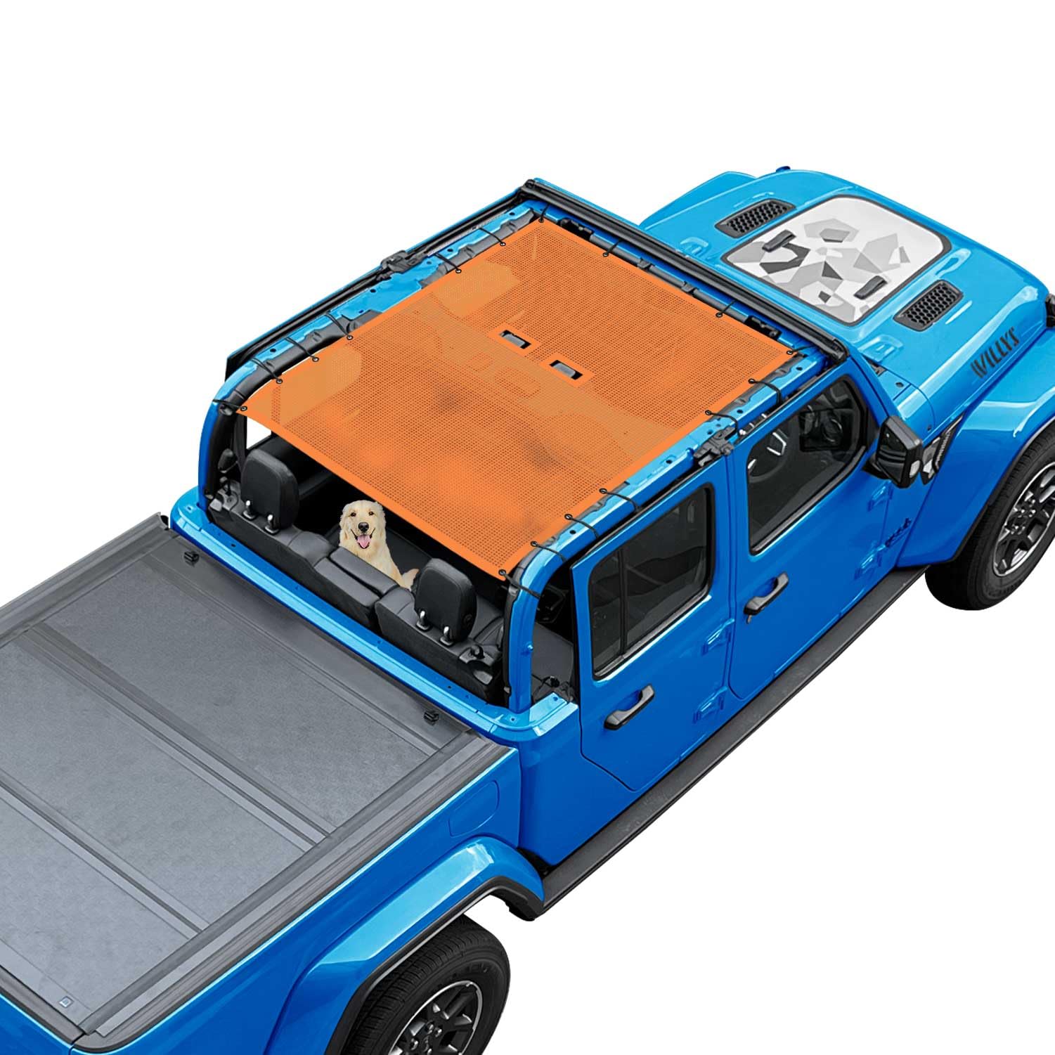 JT Sun Shade Top Compatible with Jeep Gladiator Sunshade, Orange