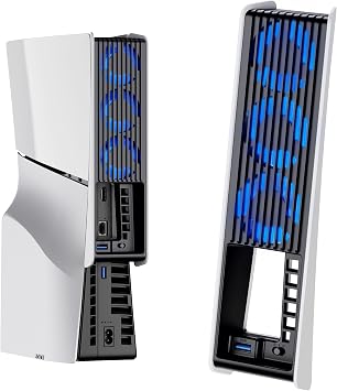 KIWIHOME PS5 Slim Cooling Fan with 3 Large Fan Automatic Speed Adjustment USB 3.0 | PS5 Slim 2023     1   PS5 2020 PS5 Pro 2024  Black/White