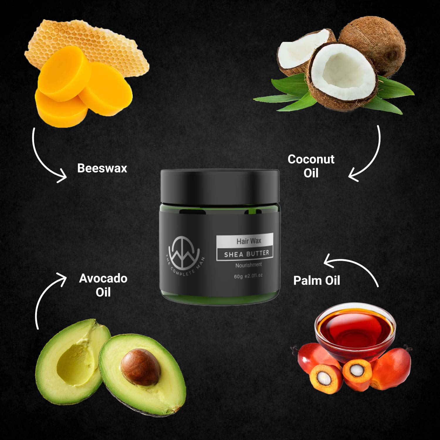 Cera para cabello y barba para hombres con manteca de karité, 2.0 onzas líquidas, acabado natural de sujeción y brillo 4