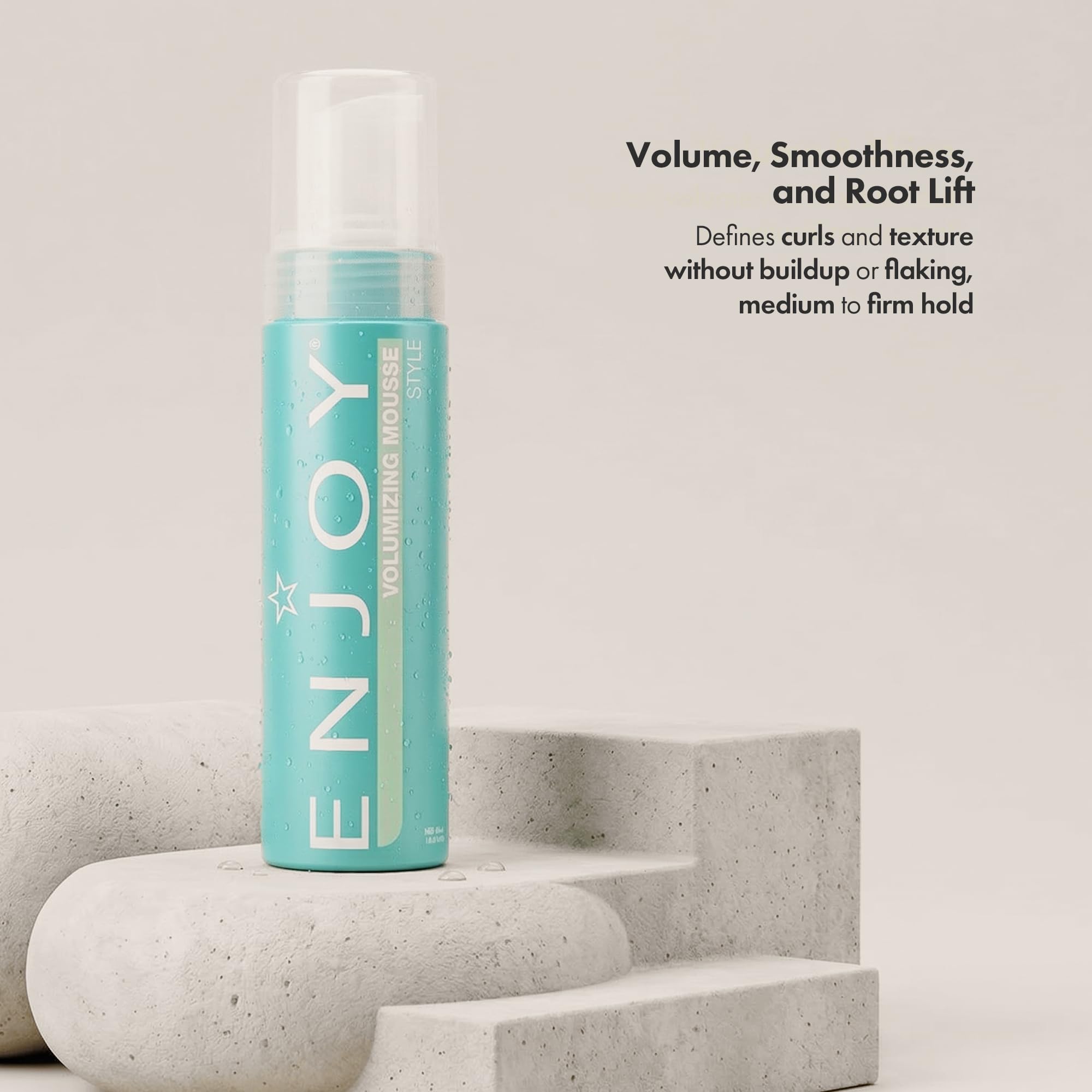 Enjoy Volumizing Mousse, Medium-to-Firm Hold for Root Lift and Curl Definition, 6.8 Oz