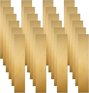 Brass Strip, Brass Sheet Brass Shim Stock Assortment Metal Shims, 6'' Length, 0.002'', 0.004'', 0.006'', 0.008'', 0.012'' and 0.016'' Thickness (24 Pieces, 6 x 1 Inch)