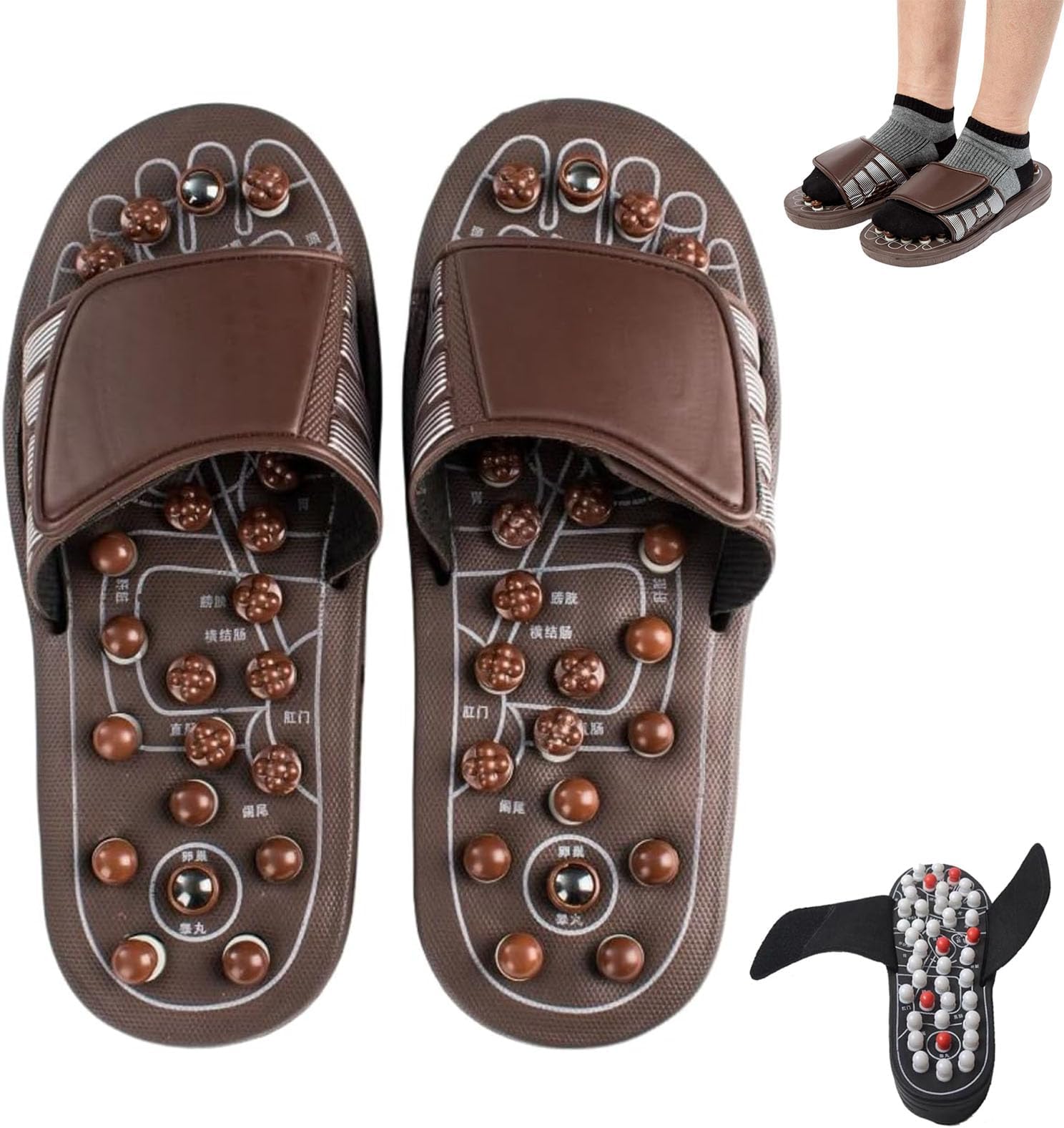 Acupressure Sandals, Reflexology Acupressure Slippers, Reflexology Slipper, Acupuncture Sandals Acupressure Foot Massager, Pain Relief Sandals Gift, Relaxation for Mom Dad (Medium,A)