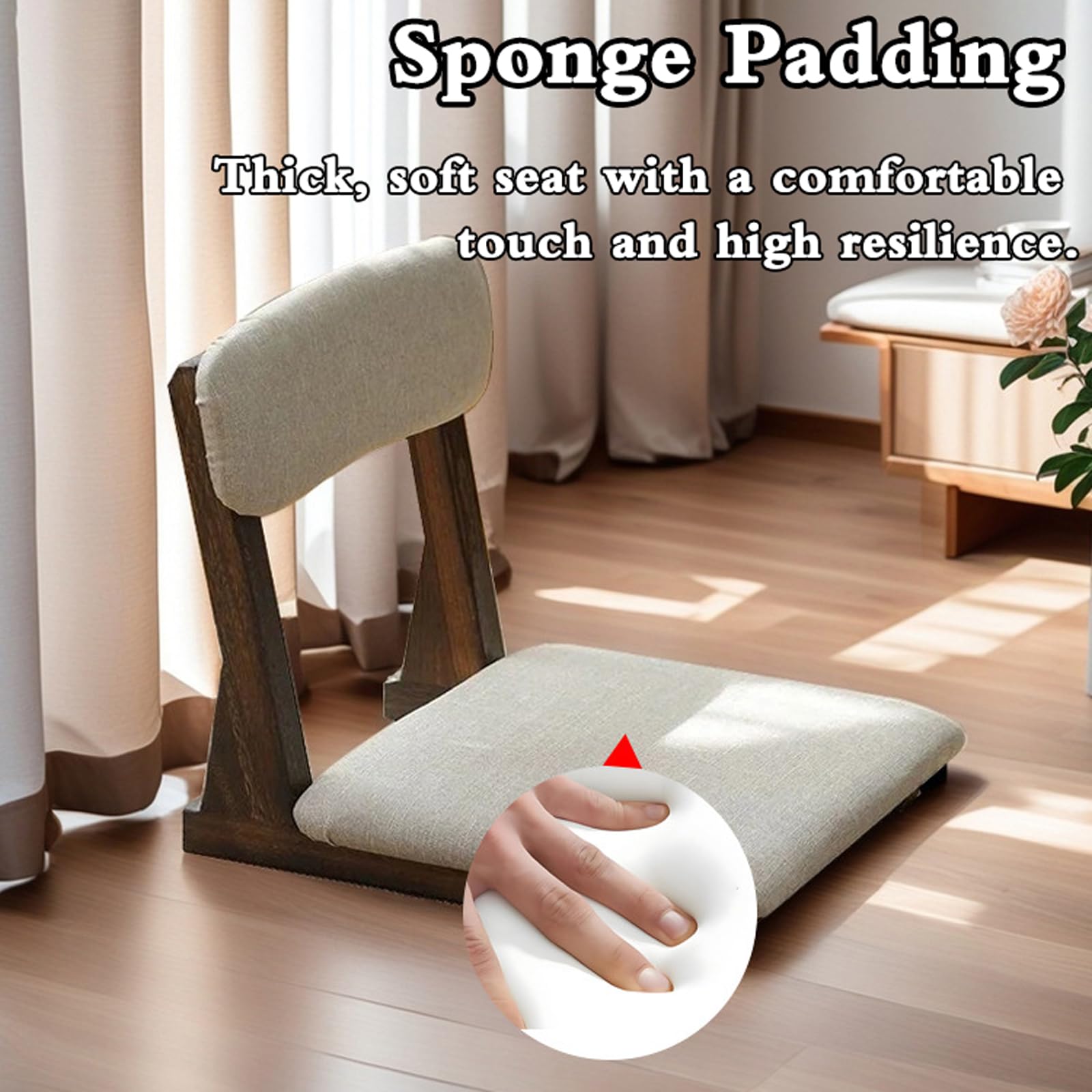 Chaise De Sol Tatami,Tatami inclinable Chaise de Plancher,Chaise de Sol Japonaise multifonctionnelle,Chaise de Sol de méditation,Coussin Confortable,pour Salon,Chambre,Baie vitrée
