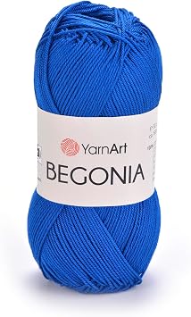 Yarn Art Begonia 100% Cotton for Knitting, Crochet, and Amigurumi - Premium Soft Baby Yarn in Pastel and Shiny Colors - 1.76 Oz 50g / 185 Yrds 169m 4915