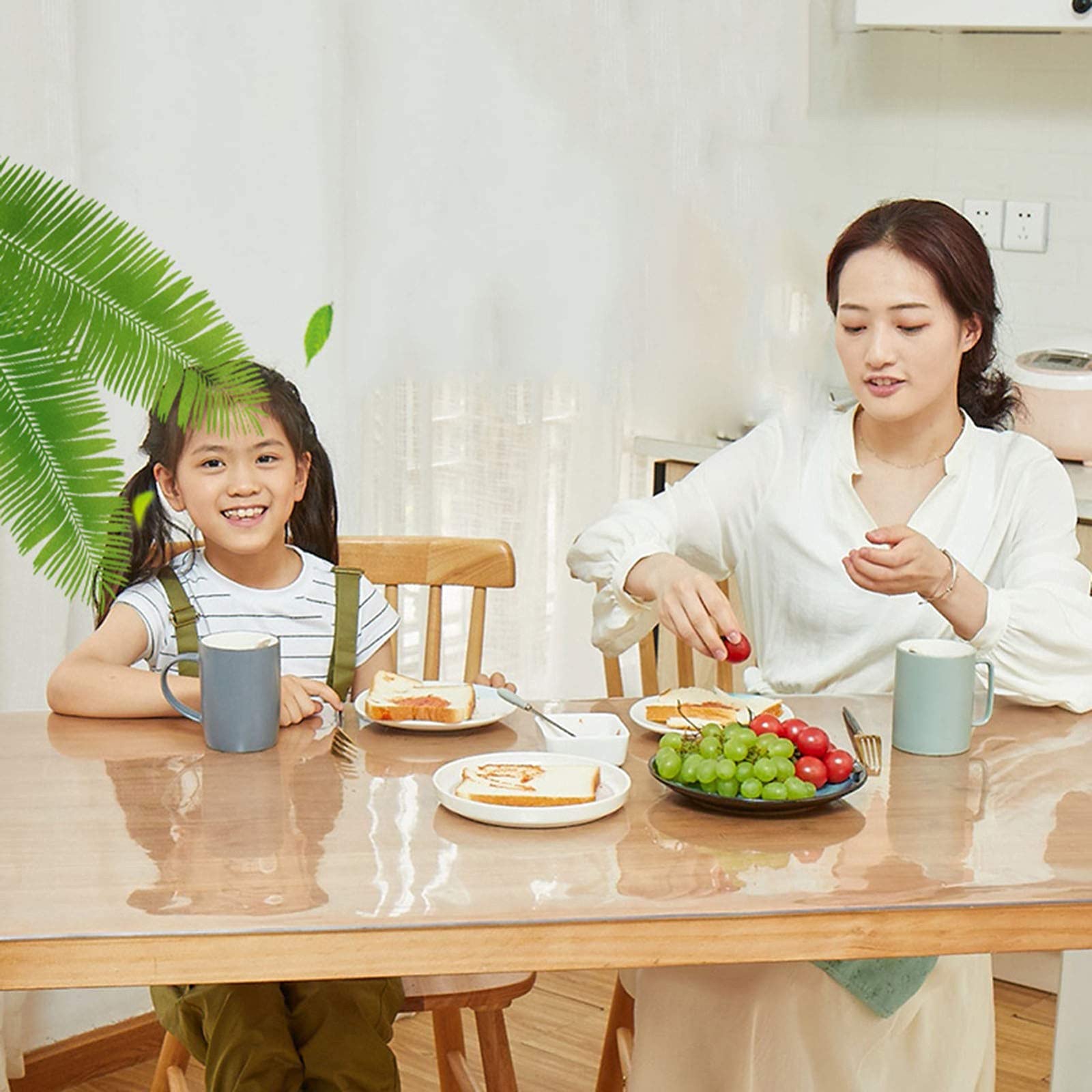 Protector de mesa de PVC impermeable, fácil de limpiar, resistente al aceite, para mesas de cocina y comedor, lavable, 130 x 260 cm, diseño elegante (color: M)
