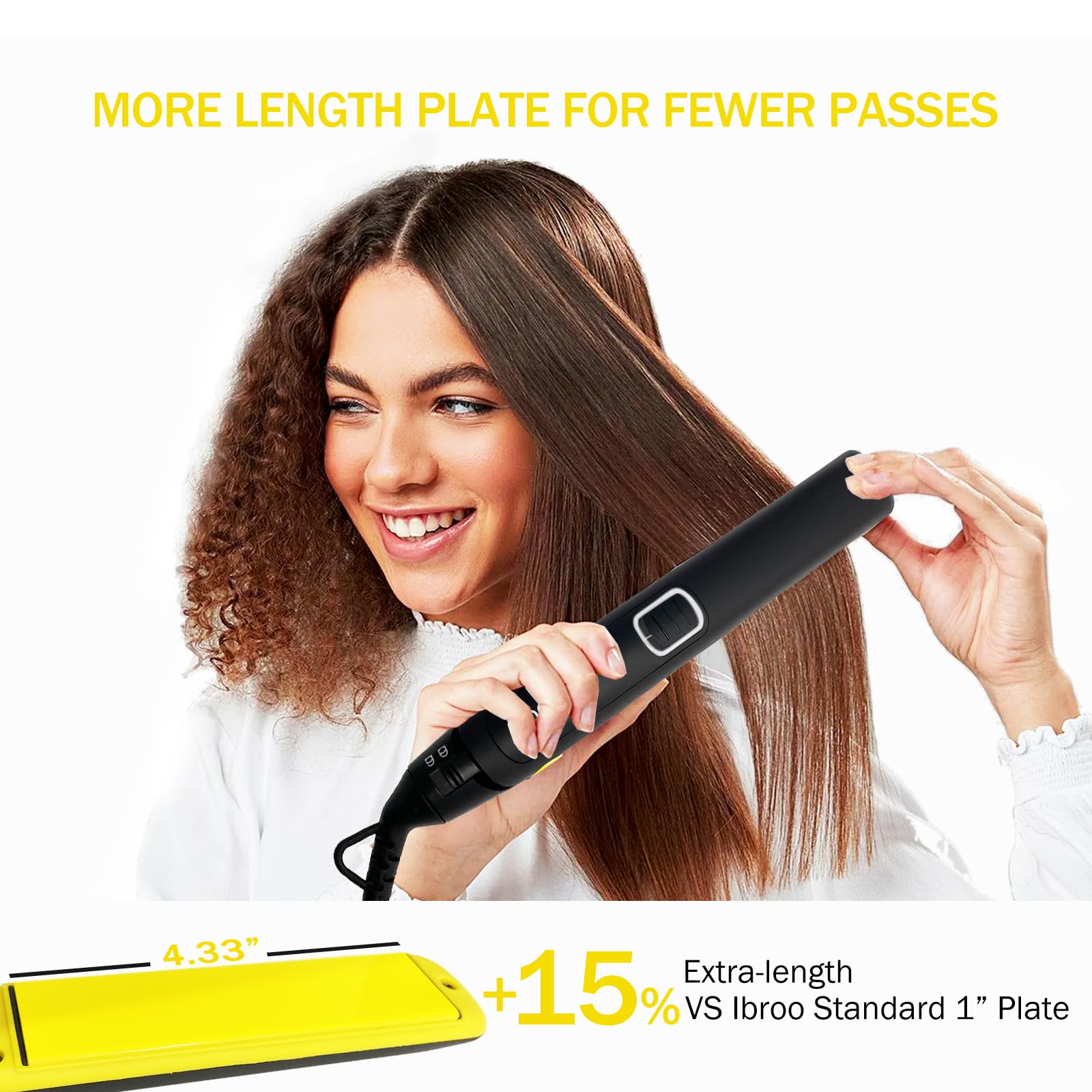 Amazon.com : IBROO Flat Iron Ceramic Hair Straightener, 15% Plus