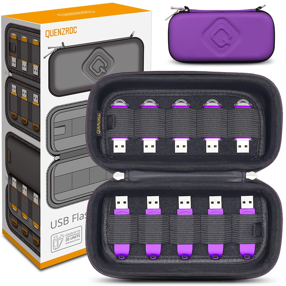 USB Flash Drives Case Organizer Fits 20 Thumb Drives USB Sticks Holder Hard Shell Storage Case Portable Box Travel Carrying Pouch