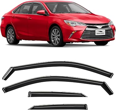 Voron Glass in-Channel Extra Durable Rain Guards for Toyota Camry 2015-2017, Window Deflectors, Vent Window Visors, 4 Pieces - 200723