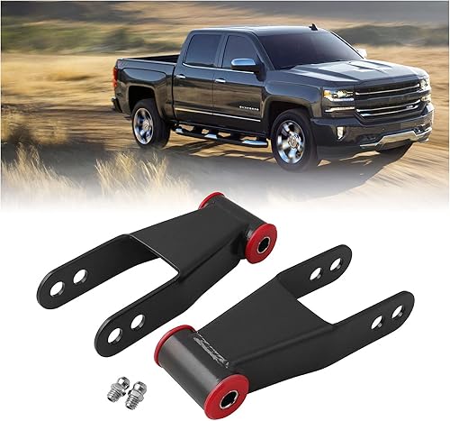 Nakuuly Kit de suspensión de grillete trasero de 2 pulgadas compatible con Chevy y GMC C1500/C2500 1988-2019 Silverado Sierra 1500 1988-2019