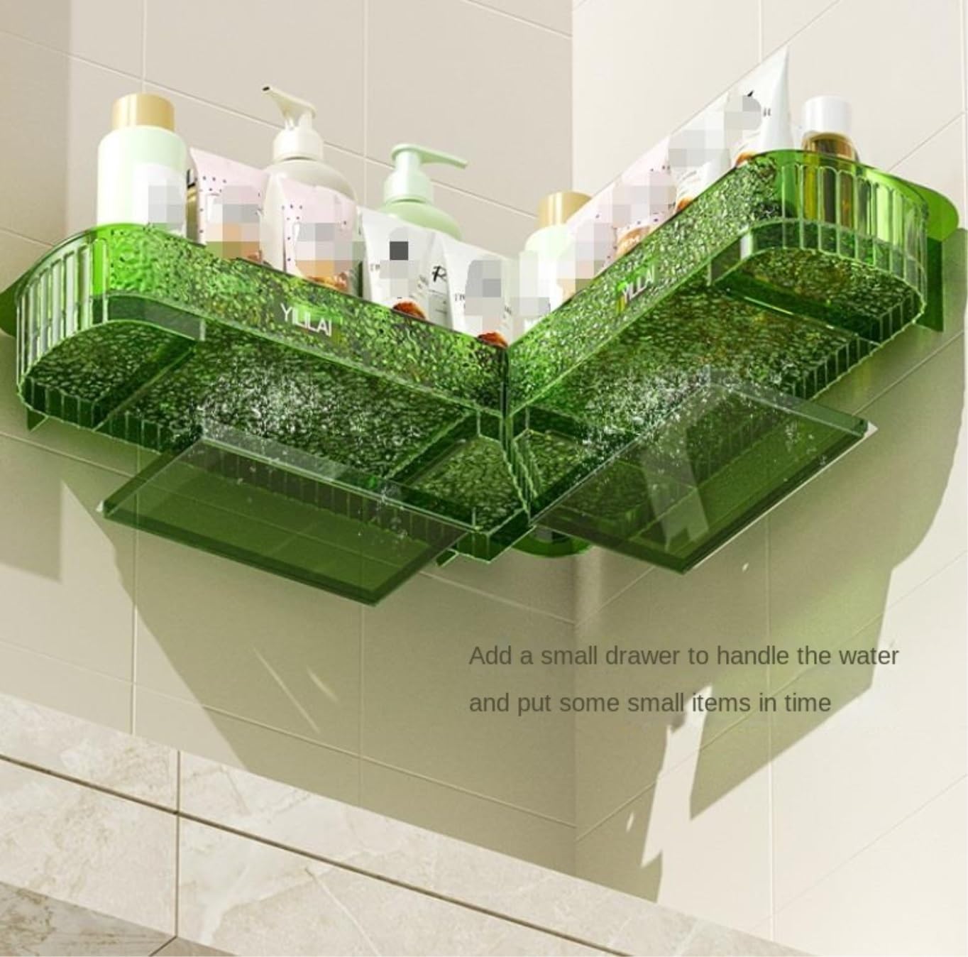 Mensole Bagno Portaoggetti per Doccia Angolare, Ventosa, Organizer per Senza Foratura per Il Bagno Accessori(Transparent)