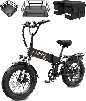 Jasion Hunter Pro Electric Bike for Adults, 1800W Peak Motor 80 Miles, up to 30+MPH,720WH Removable Battery Foldable Ebike,App Control & Full Suspension,20*4.0 Fat Tire,Dual Hydraulic Brakes Bicycle