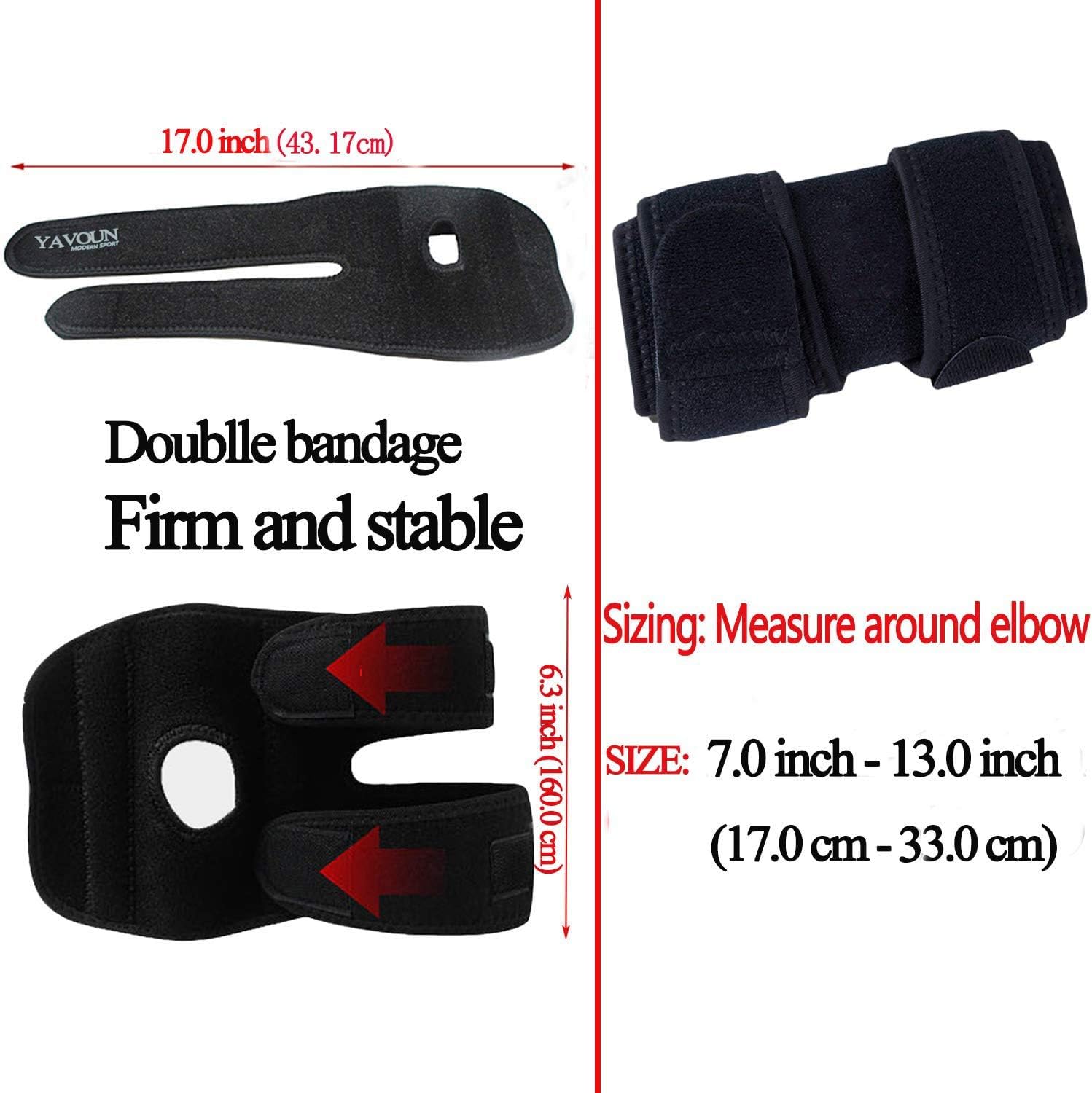 Elbow Brace, Adjustable Tennis Elbow Support for Tendonitis Women Men | Great For Sprained Elbows, Tendonitis, Arthritis, basketball, Baseball, Golfer's Elbow Provides Support & Ease Pains (S - M)