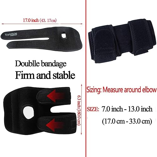 Miniatura 3 de Codera, soporte de codo de tenis ajustable, ideal para esguinces de codos, tendinitis, artritis, baloncesto, béisbol, codo de golfista que