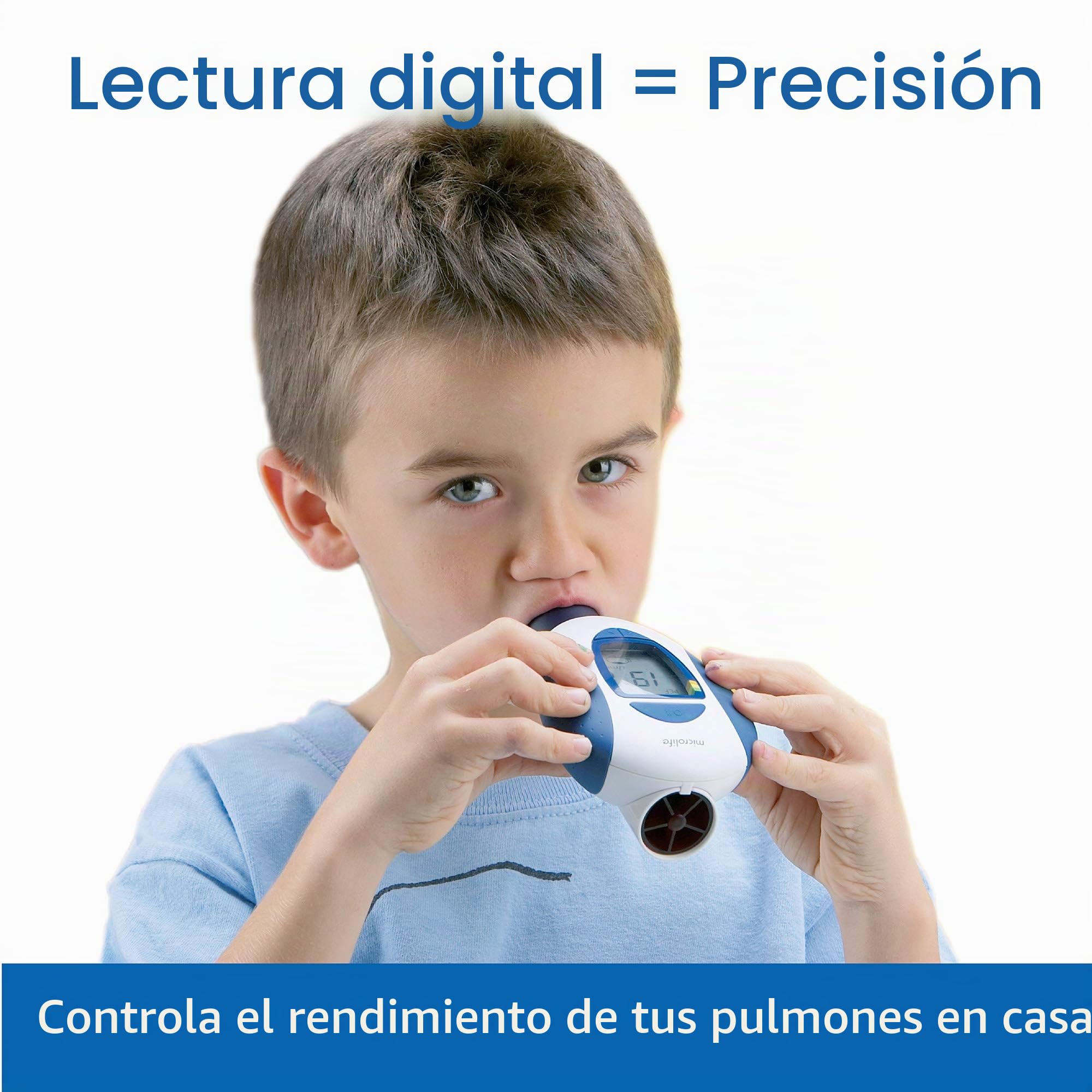 Microlife PF-100 - medidor de asma y flujo máximo | medición de flujo espiratorio (PEF) y medición de volumen espiratorio forzado (VEF1)