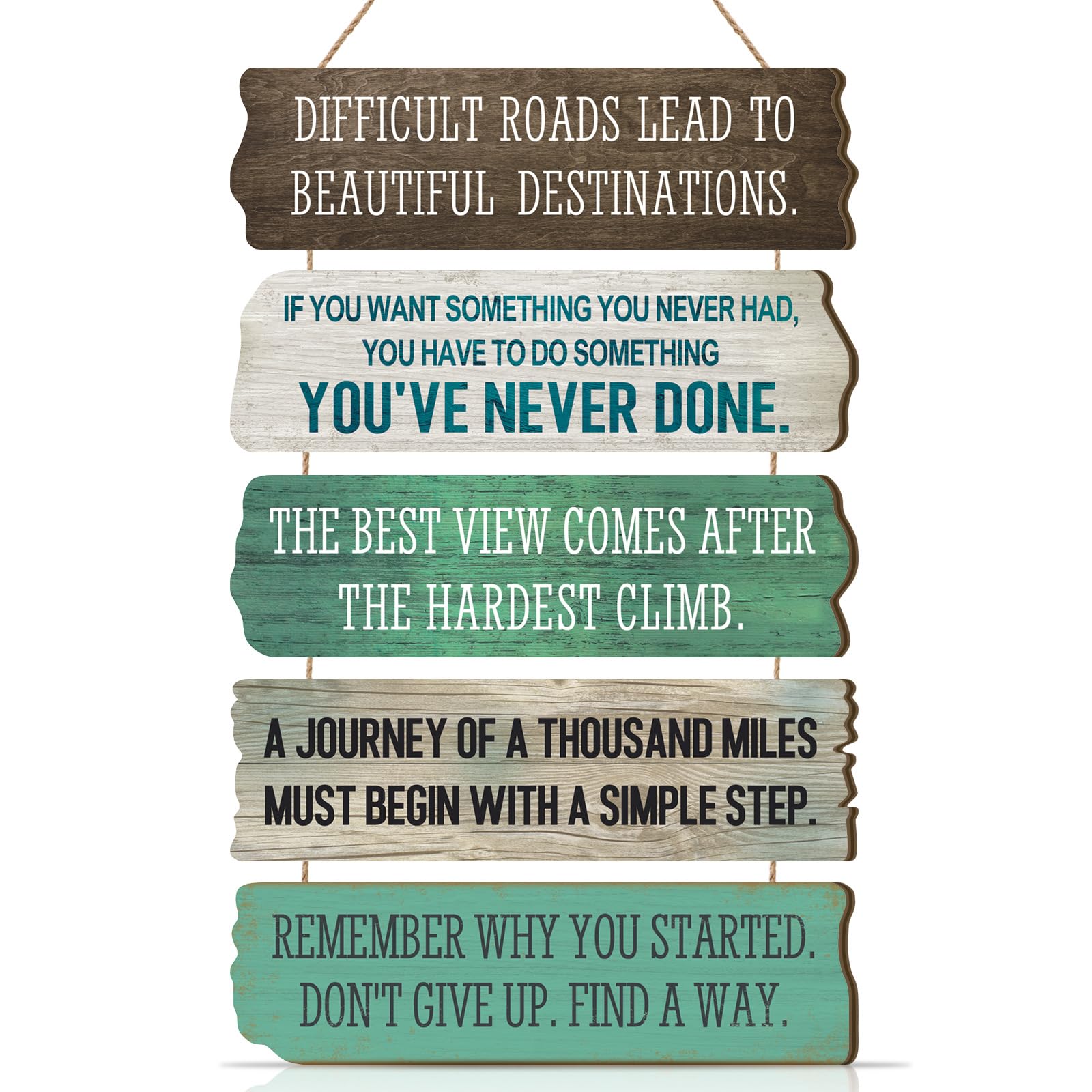 ANHUIB Inspirational Quotes Wall Art Motivational Phrases Wall Sign Inspirational Mental Wood Sign for Living Room Mental Health Affirmations Wood Sign Positive Hanging Sign for Bedroom Office Decor — image 1