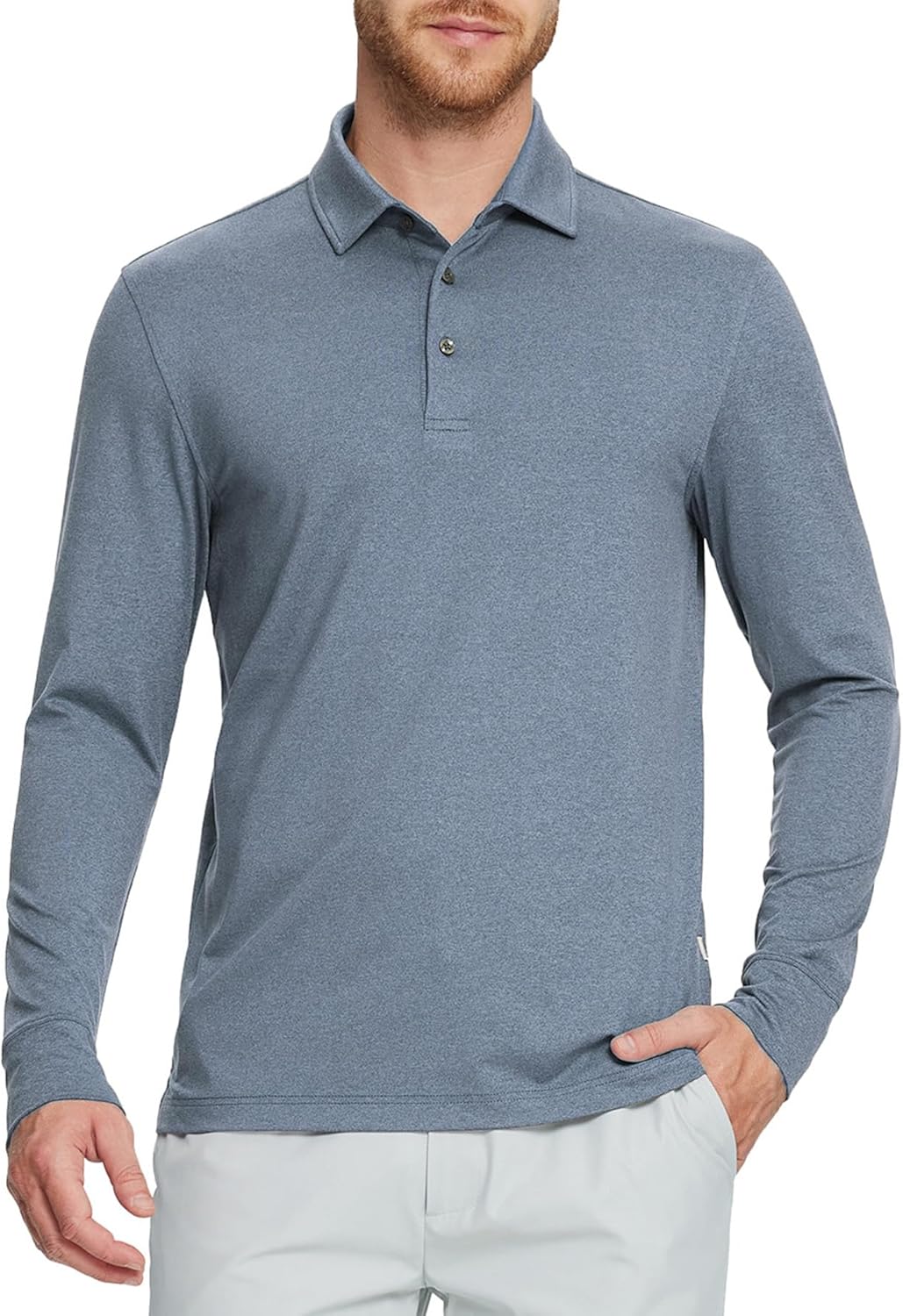 M MAELREG Golf Shirts for Men Dry Fit Performance Lightweight Heather Contrast Collar Mens Polo Shirts Short and Long Sleeve - Image 2