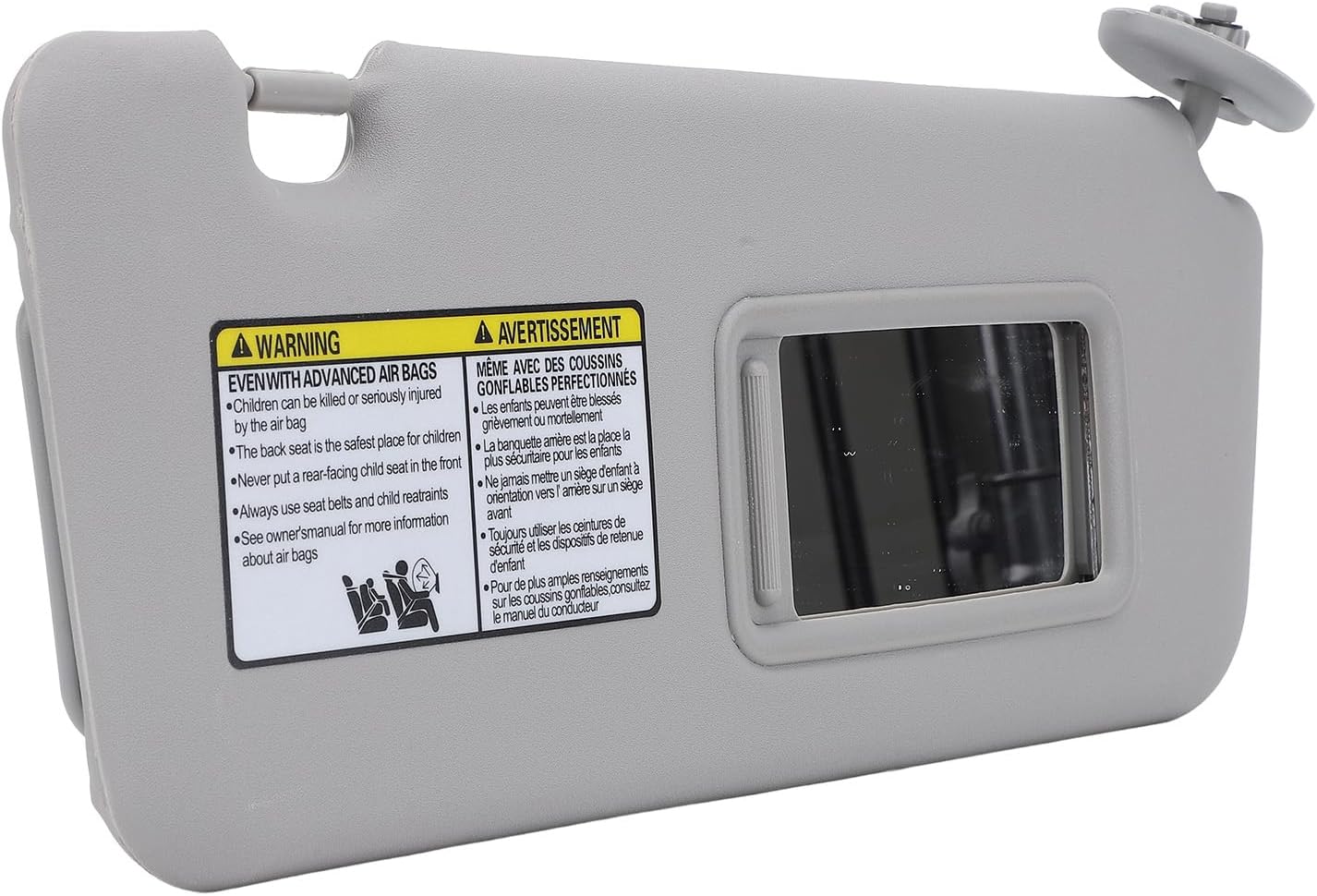 Passenger Side Sun Visor with Makeup Mirror for 2004-2005 (Grey)