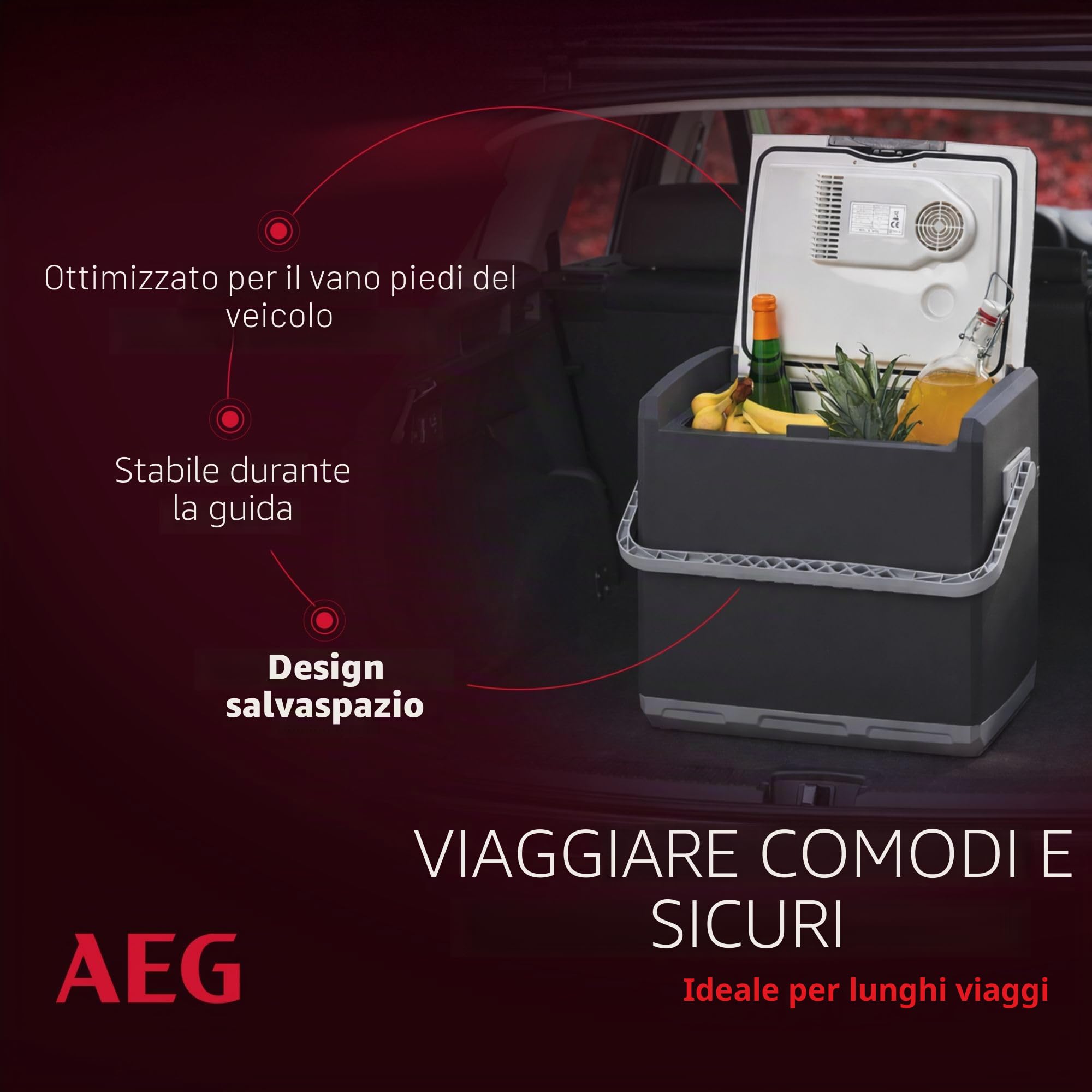 AEG Automotive 10697 Frigorifero termoelettrico KK, 28 litri, 12/230 Volt, per auto e presa