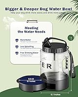 Vista 5 de Botella de agua grande para perros de 77 onzas – Dispensador de agua portátil para perros de viaje y tazón – Jarra de agua para mascotas a prueba