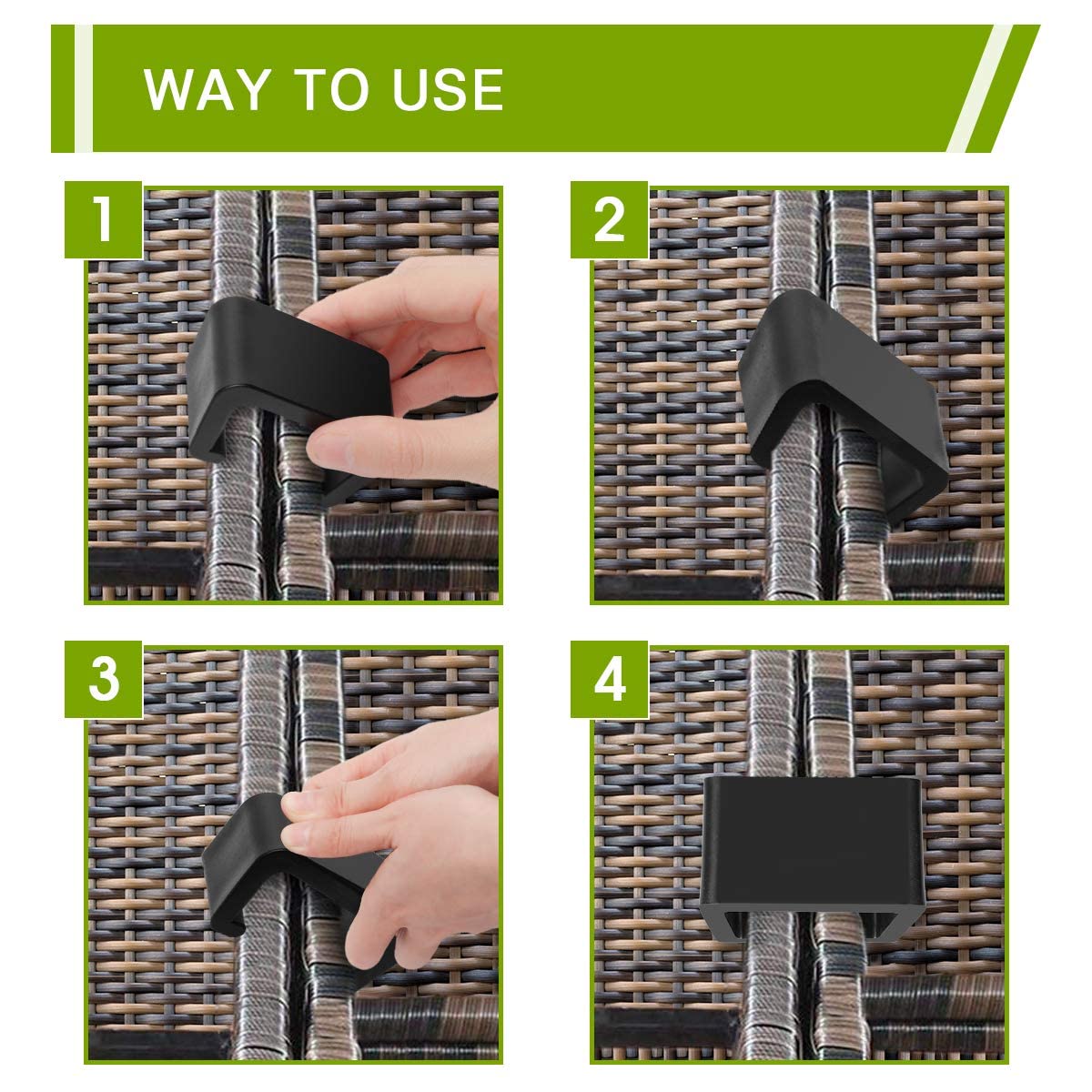 8 Clip Per Mobili In Rattan E Vimini – Fissaggio Per Divani E Sedie Da Giardino, Antiscivolo, Larghezza Fessura 4,2 Cm