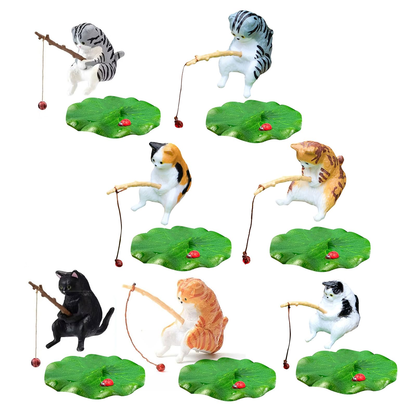 Kitten for Aquarium Glass WallDecoration Landscaping Lovely Kitten FishTank Cartoon Decors Statue Resin Realistic Underwater Aquarium Scenery