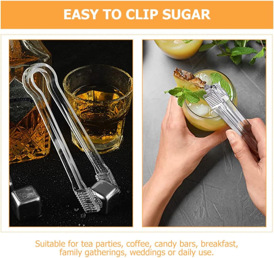 10pcs Acrylic Serving Tong Clips for Ice and Sugar Cubes