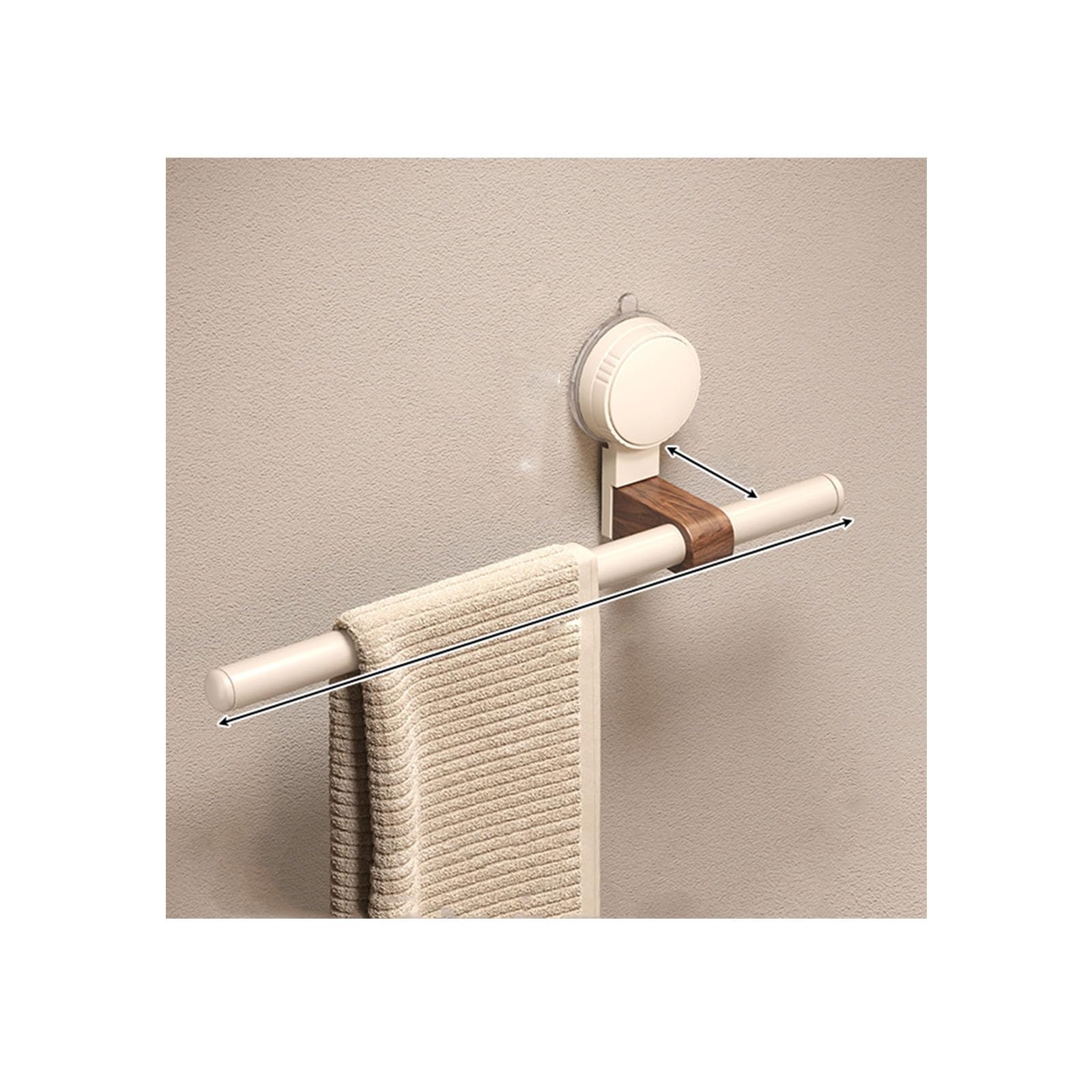 Porte-serviettes mural en aluminium blanc de 40 cm pour salle de bain moderne sans perçage
