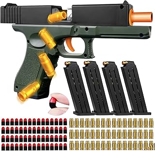 Toy Gun Soft Bullet, Cool Toy Pistol with 60 Pcs EVA Darts, Shell Ejecting Shooting Games Educational Model Toy Guns for Boys, Great Gifts for Kids