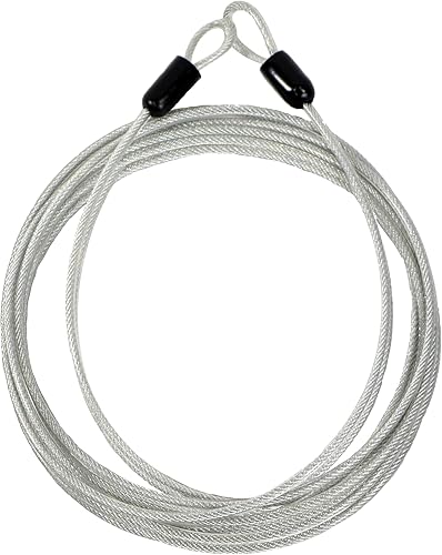 Lumintrail 3mm (18 Inch) Braided Steel Coated Security Cable Luggage Lock Safety Cable Wire Double Loop (7ft)
