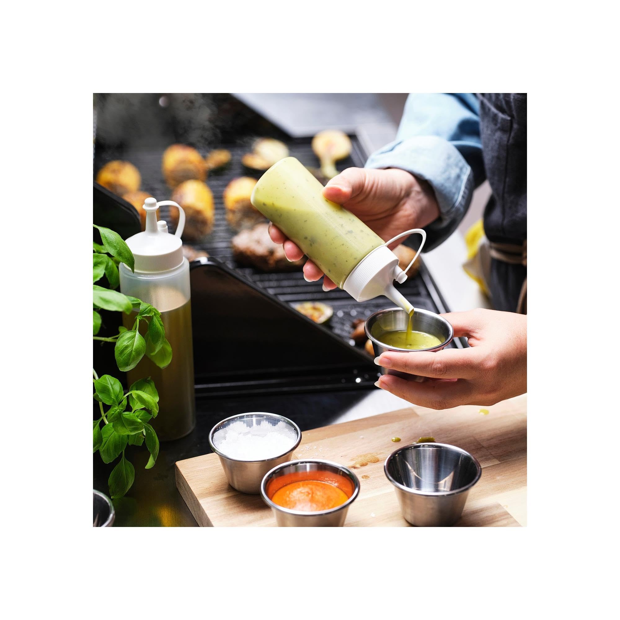 IKEA GRILLTIDER sos şişesi, beyaz-şeffaf, 200 ml *2 ADET*